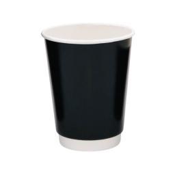 Двухслойный бумажный стакан для горячих напитков «Черный лак», 250 мл