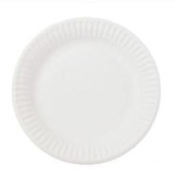 Бумажная круглая тарелка Snack Plate белая мелованная 180 мм