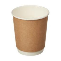 Стакан бумажный двухслойный крафт/белый, 250 мл