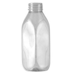 Бутылка ПЭТ квадратная без крышки, 1000 мл, широкое горло 38 мм, прозрачная, 