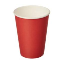 Стакан бумажный однослойный красный, 300 мл 