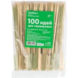 Пики для канапе Optiline Гольф, зеленые, бамбуковые, 15 см