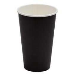 Стакан бумажный однослойный черный, 400 мл 