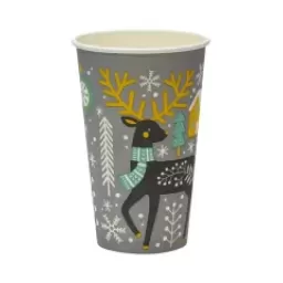 Стакан бумажный однослойный, 400 мл (зимний дизайн)