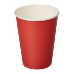 Стакан бумажный однослойный красный, 400 мл 