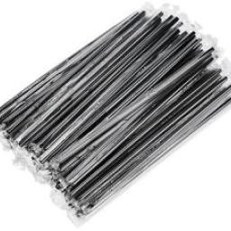 Трубочки пластиковые для коктейля 8*240мм в инд. уп. цвет: черный