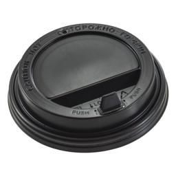 Крышка для стакана с питейником, d90мм, ПП черная