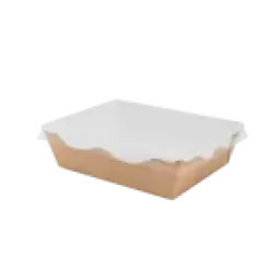 Салатник крафт с пластиковой крышкой (800 мл) 