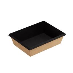 Контейнер бумажный 500 мл, чёрный, терма