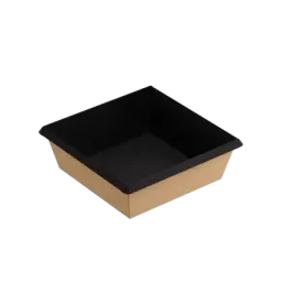 Контейнер бумажный 550 мл, черный, терма