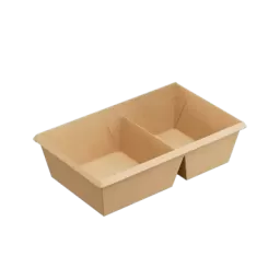 Контейнер бумажный 800 мл, 2 секции, крафт