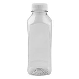 Бутылка квадратная ПЭТ 500 мл, без крышки, широкое горло 38 мм, прозрачная