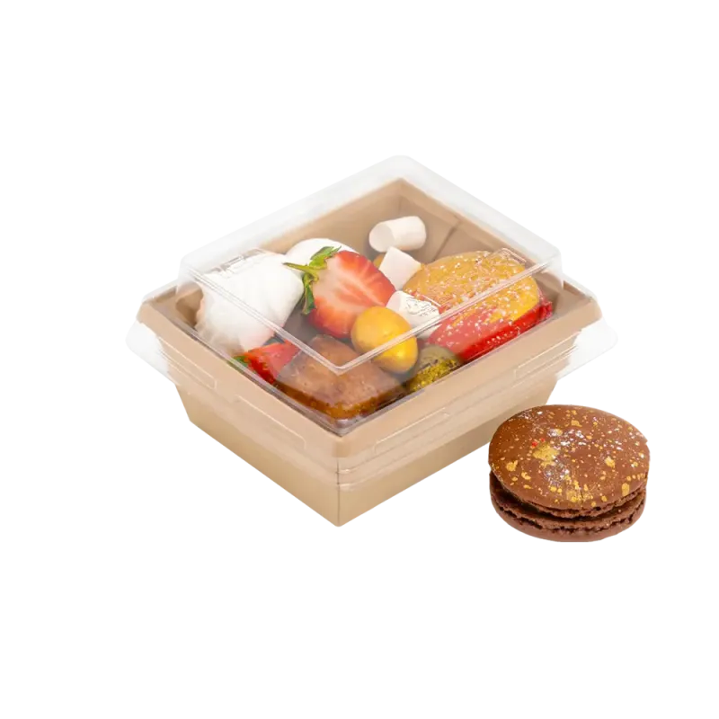 Контейнер бумажный 250 мл, крафт c едой еще вариант