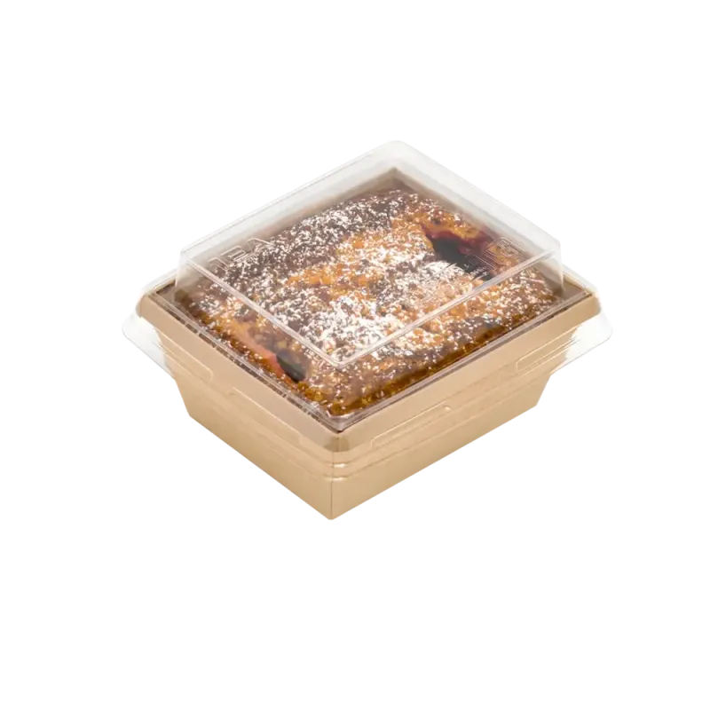 Контейнер бумажный 250 мл, крафт c крышкой