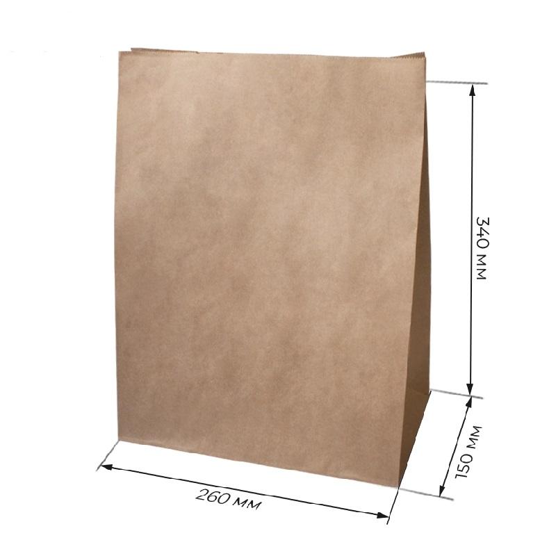 Пакет бумажный с прямоугольным дном 260*150*340