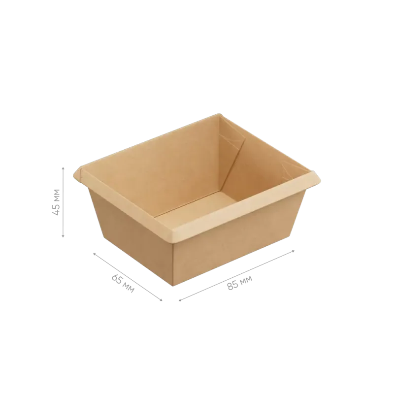 Контейнер бумажный 250 мл, крафт размеры
