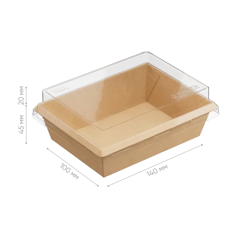 Контейнер бумажный 500 мл, крафт 2