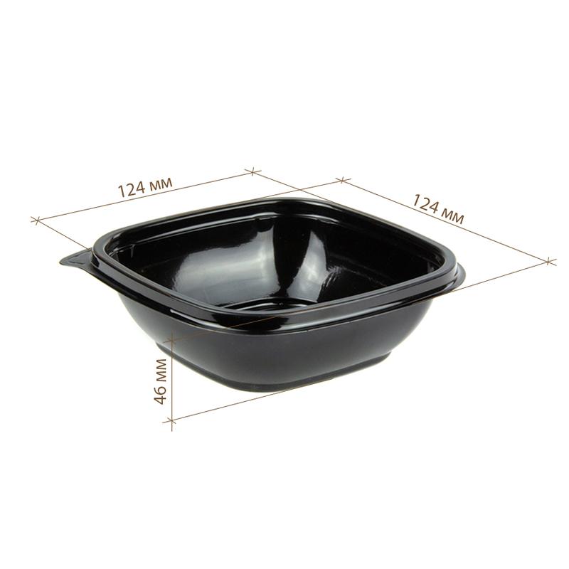 Контейнер 1212-250 мл, черный, "Кубик"